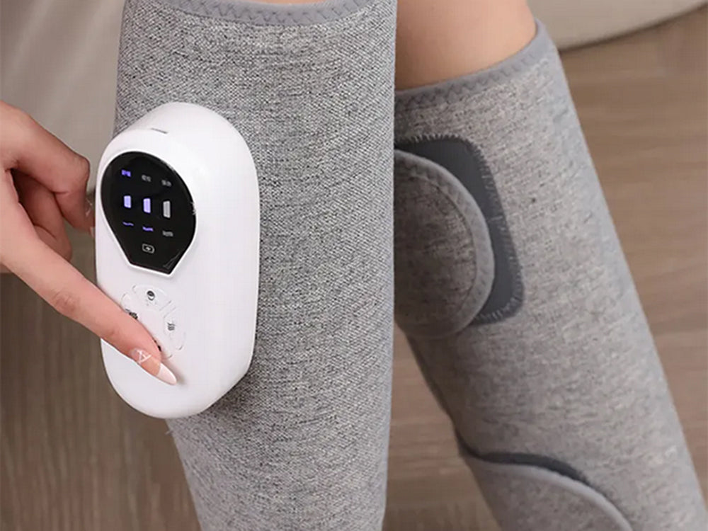 Aparat Masaj Gambe si Picioare, Incalzire, Compresie cu Aer, Vibratii, 3 Moduri, 3 Trepte Intensitate, Reglabil, Reincarcare USB-C