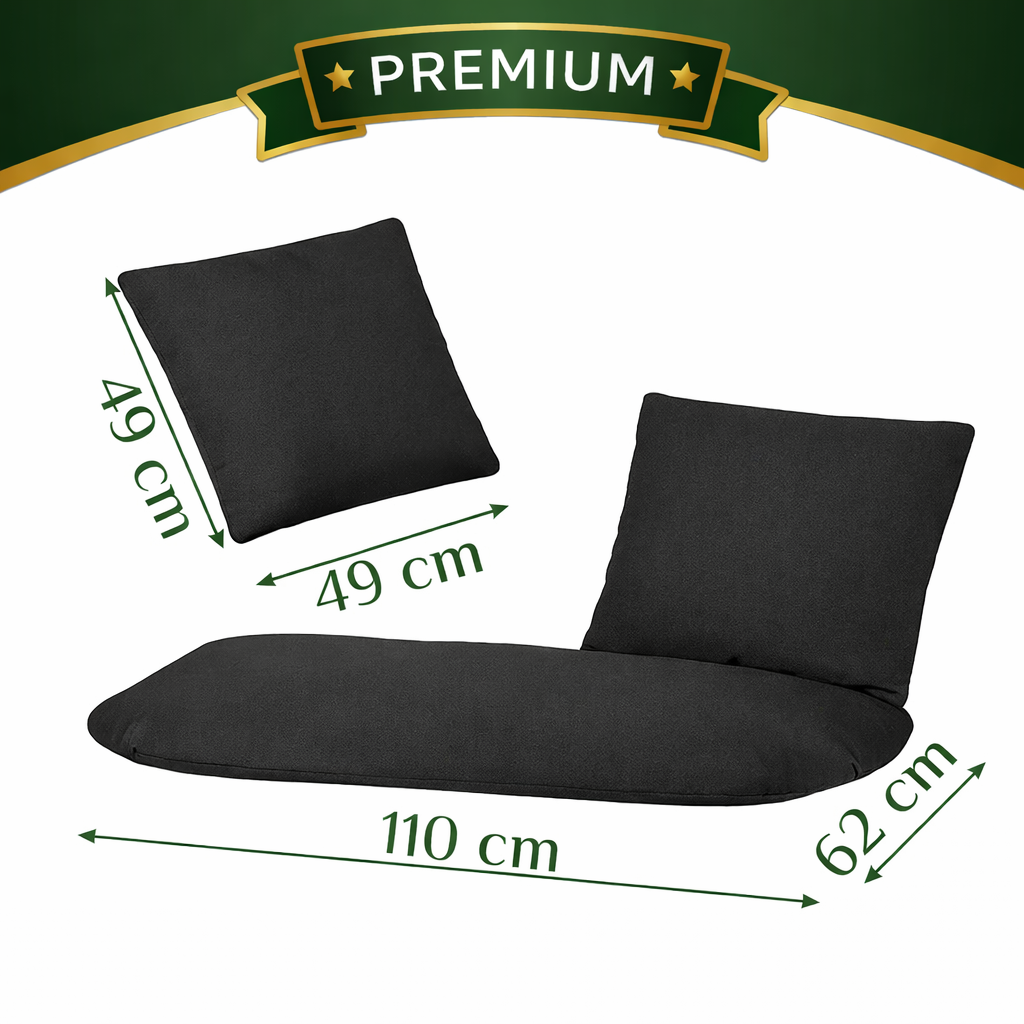 Perna leagan suspendat dublu 110x62x12 cm poliester bumbac impermeabil negru exterior
