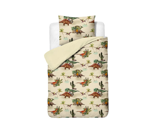 Lenjerie de pat Little Monster Bamdino Green, 140 x 200/220 cm, 100% microfibra, 1 față de pernă, hipoalergenică