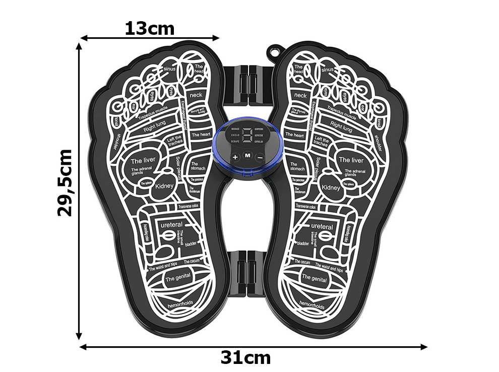 Aparat Masaj Picioare EMS Inteligent, Stimulator Muscular, 6 Programe, USB, Portabil