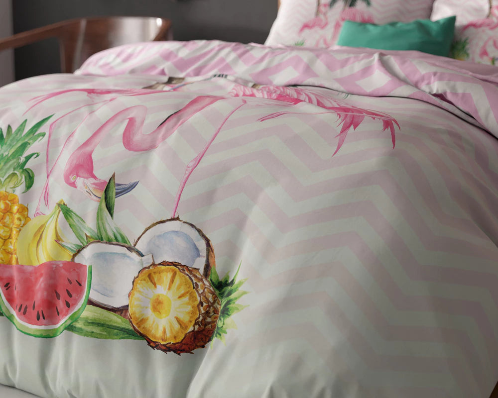 Lenjerie de pat Sleeptime, 1x husa pilota 200x200/220, 2x fete de perna 60x70, Microfibra 100%, Hipoalergenica, 90 GSM, model Essentials Fresh Air Blue, imprimeu Print Digital, culoare Multicolor