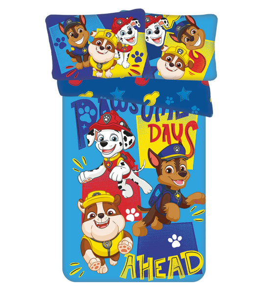 Lenjerie de pat Paw Patrol Days Ahead 100x135, 100% bumbac, 1 fata perna 40x60, pentru copii