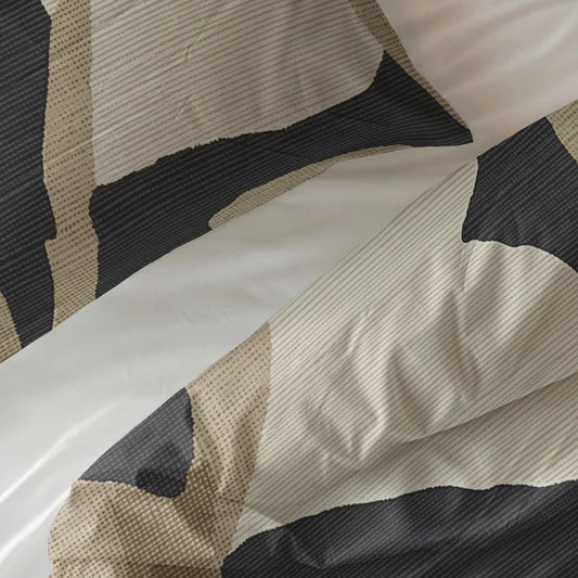 Lenjerie de pat, Sleeptime Pure, Graphic Garden Anthracite 140x200/220, 100% bumbac, 1 fata perna, T128, antialergic