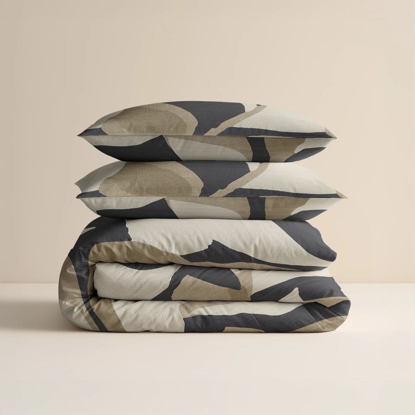 Lenjerie de pat, Sleeptime Pure, Graphic Garden Anthracite 140x200/220, 100% bumbac, 1 fata perna, T128, antialergic