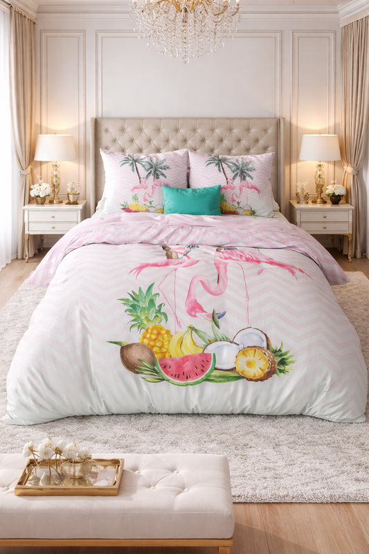 Lenjerie de pat Sleeptime, 1x husa pilota 200x200/220, 2x fete de perna 60x70, Microfibra 100%, Hipoalergenica, 90 GSM, model Essentials Fresh Air Blue, imprimeu Print Digital, culoare Multicolor