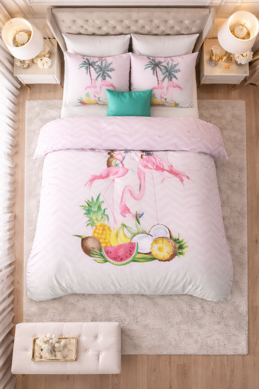 Lenjerie de pat Sleeptime, 1x husa pilota 200x200/220, 2x fete de perna 60x70, Microfibra 100%, Hipoalergenica, 90 GSM, model Essentials Fresh Air Blue, imprimeu Print Digital, culoare Multicolor