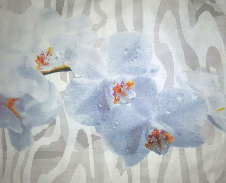 Set Lenjerie, Sleeptime Orchid White, Microfibra 100%, 200x200/220 cm, Digital Print, 2 Fete Perna 60x70 cm, Anti Alergic