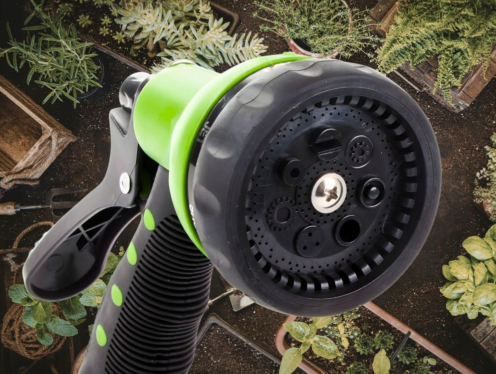 GARDEN HOSE set furtun gradina 15m 1/2 3 straturi pistol 7 moduri 3 fitinguri verde UltraStrong
