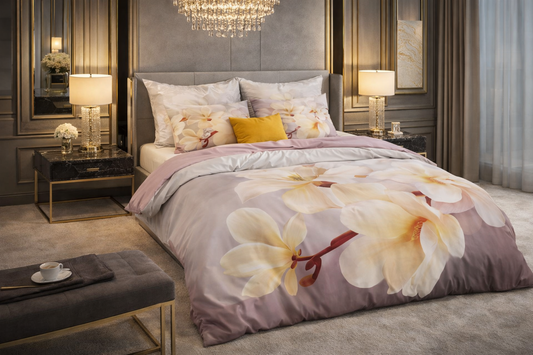 Lenjerie de pat Sleeptime, 1x husa pilota 200x200/220, 2x fete de perna 60x70, Microfibra, Hipoalergenica, model Essentials Isaline Multi, culoare Multicolora