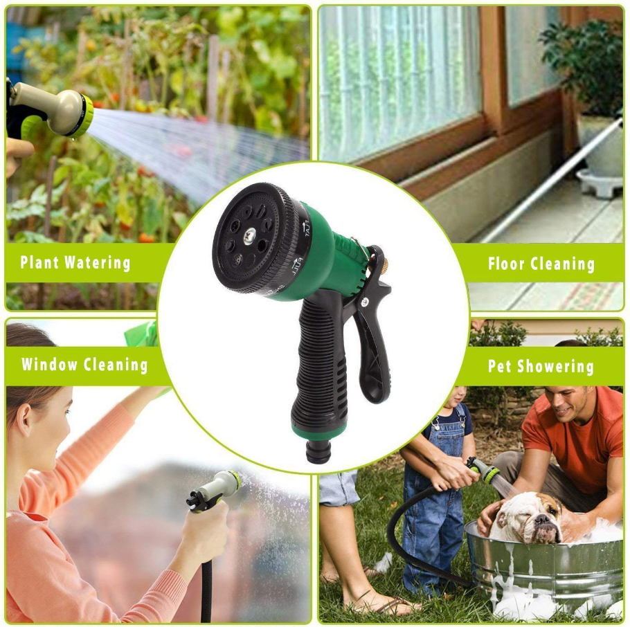 GARDEN HOSE set furtun gradina 15m 1/2 3 straturi pistol 7 moduri 3 fitinguri verde UltraStrong