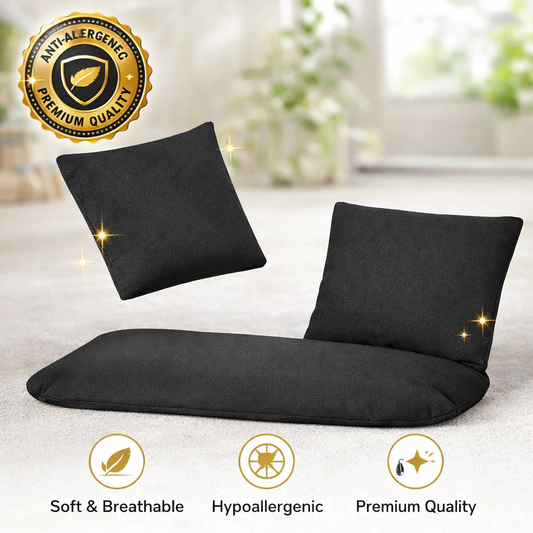Perna leagan suspendat dublu 110x62x12 cm poliester bumbac impermeabil negru exterior