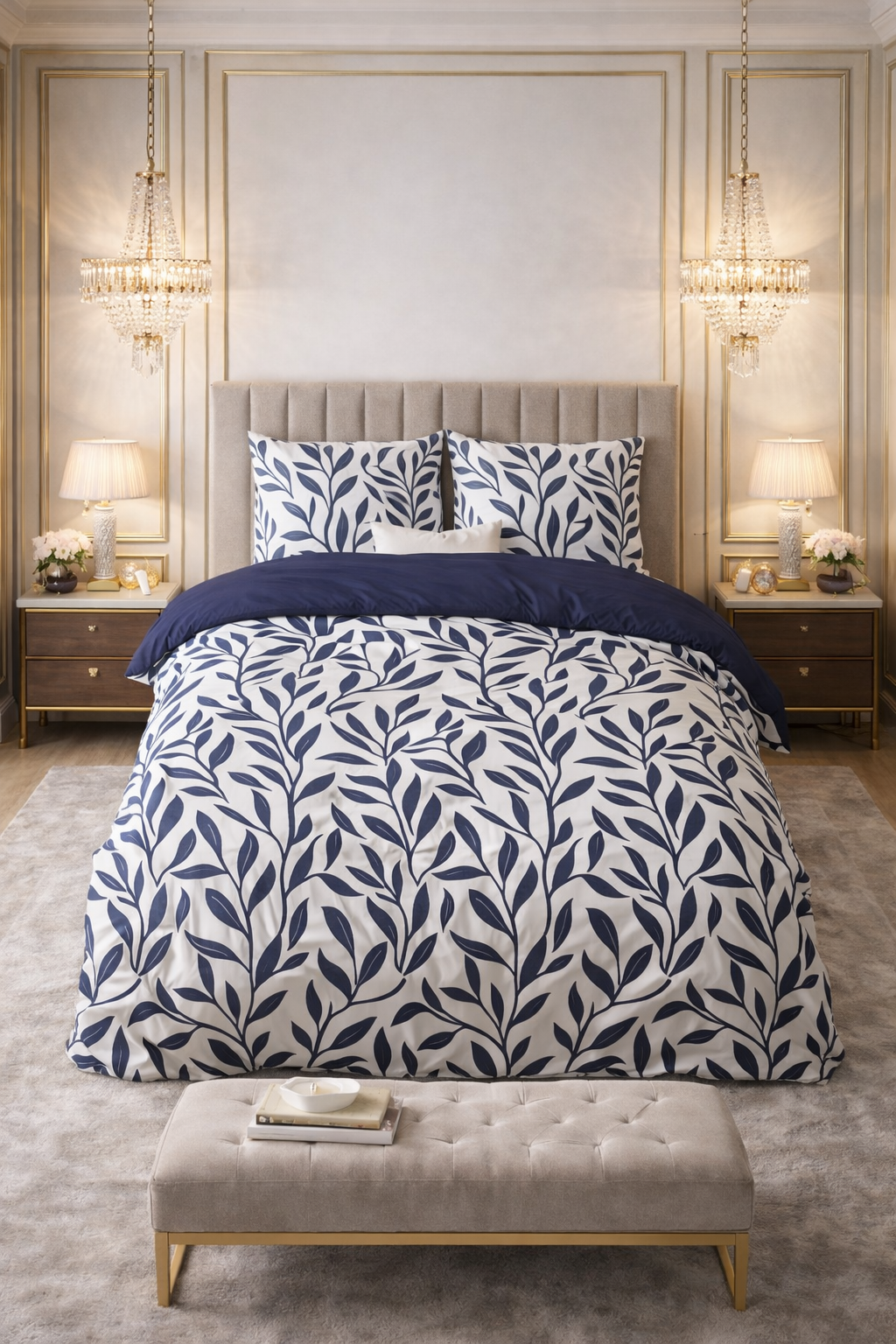 Lenjerie de pat Sleeptime, 1x husa pilota 140x200/220, 1x fete de perna 60x70, Bumbac 100%, Hipoalergenica, 128T, model Pure Blue Willow Blue, culoare Albastra