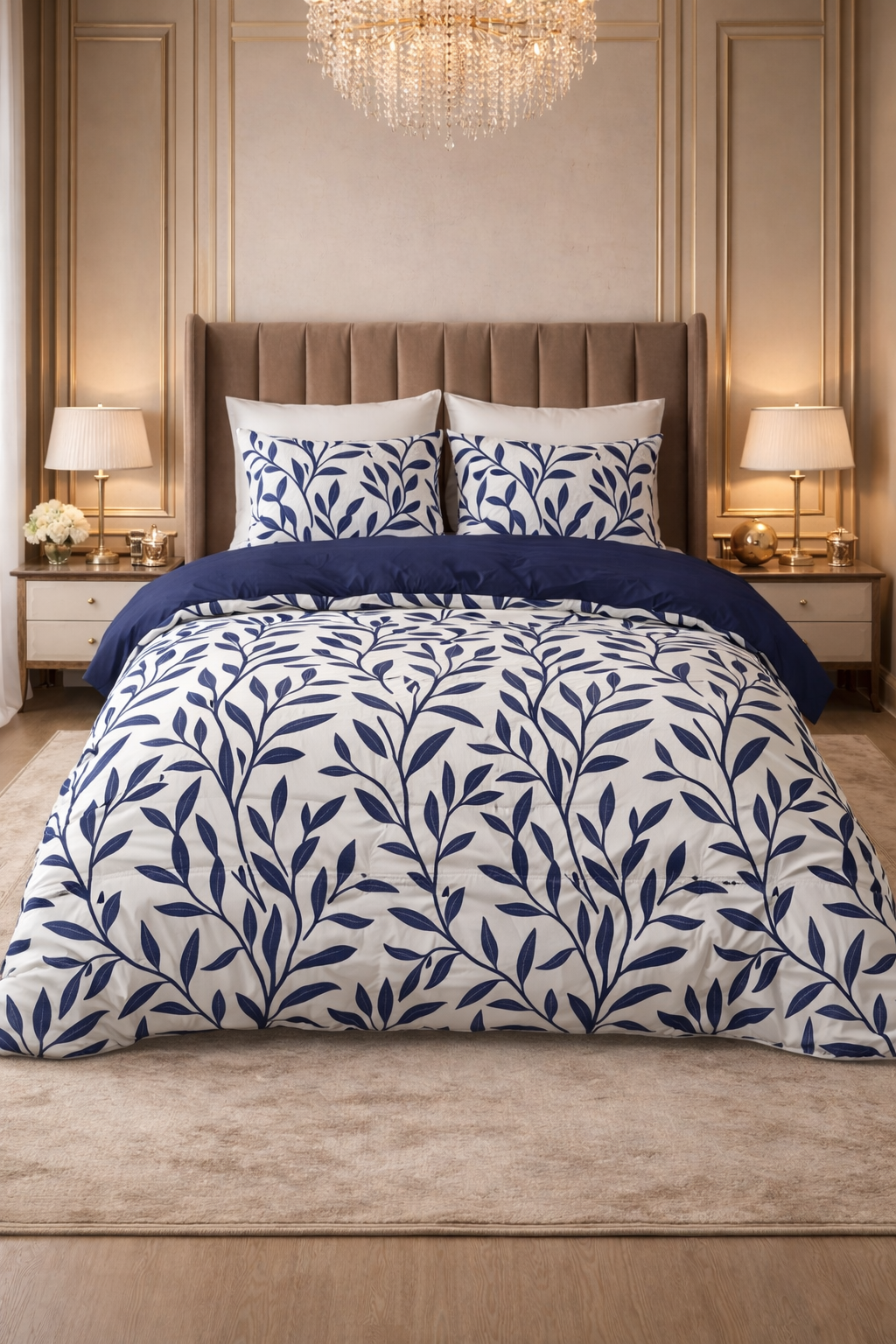 Lenjerie de pat Sleeptime, 1x husa pilota 140x200/220, 1x fete de perna 60x70, Bumbac 100%, Hipoalergenica, 128T, model Pure Blue Willow Blue, culoare Albastra