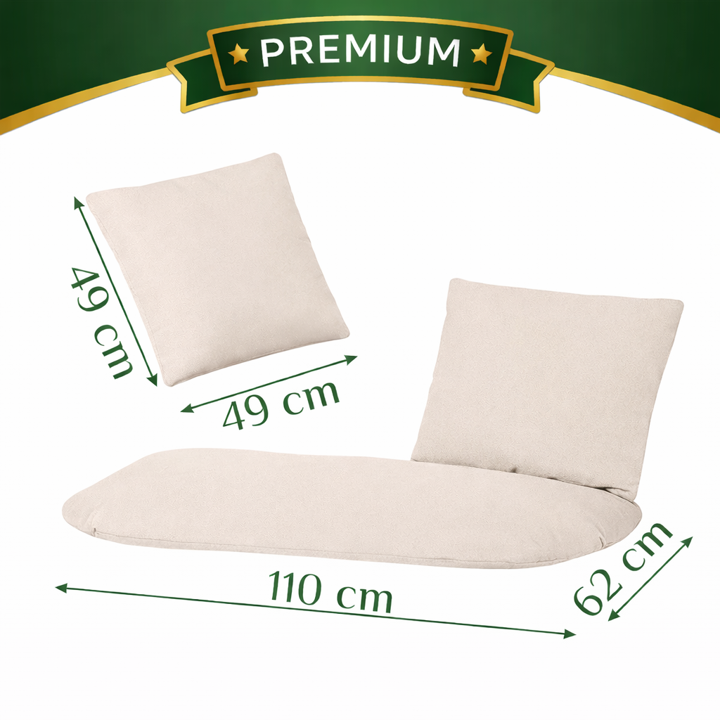 Set perne leagăn gradină, Gardlov, cuib dublu, crem, 110x62x12cm, 3 piese