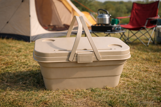 Cos picnic pliabil 3 in 1, 2 persoane, masa cu capac, portabil, recipient 15L, 47x30x10cm