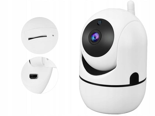 Camera WiFi IP Smart Baby Monitor HD Rotativa 355° cu Night Vision, Detectie Miscarare si Audio Bidirectional