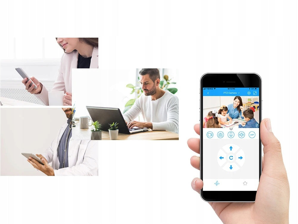 Camera WiFi IP Smart Baby Monitor HD Rotativa 355° cu Night Vision, Detectie Miscarare si Audio Bidirectional