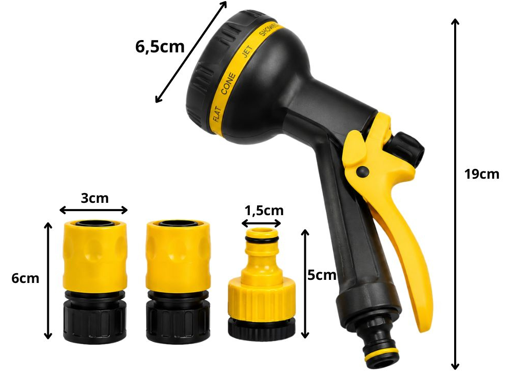 Pistol Stropit Gradina NEWTECH, 10 Moduri Pulverizare, Reglare Jet, Conector Rapid