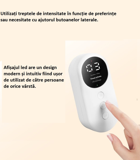 Aparat masaj picioare cu compresie aer, 3 intensitati, USB, display LED