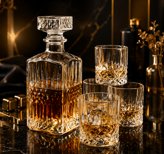 Set pahare si decantor whisky COOK CONCEPT, 4x200 ml + 940 ml, sticla eleganta moderna