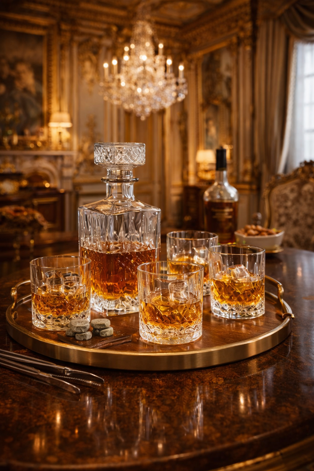 Set pahare si decantor pentru Whisky COOK CONCEPT, 4 pahare 200 ml, decantor 940 ml, sticla transparenta, stil modern