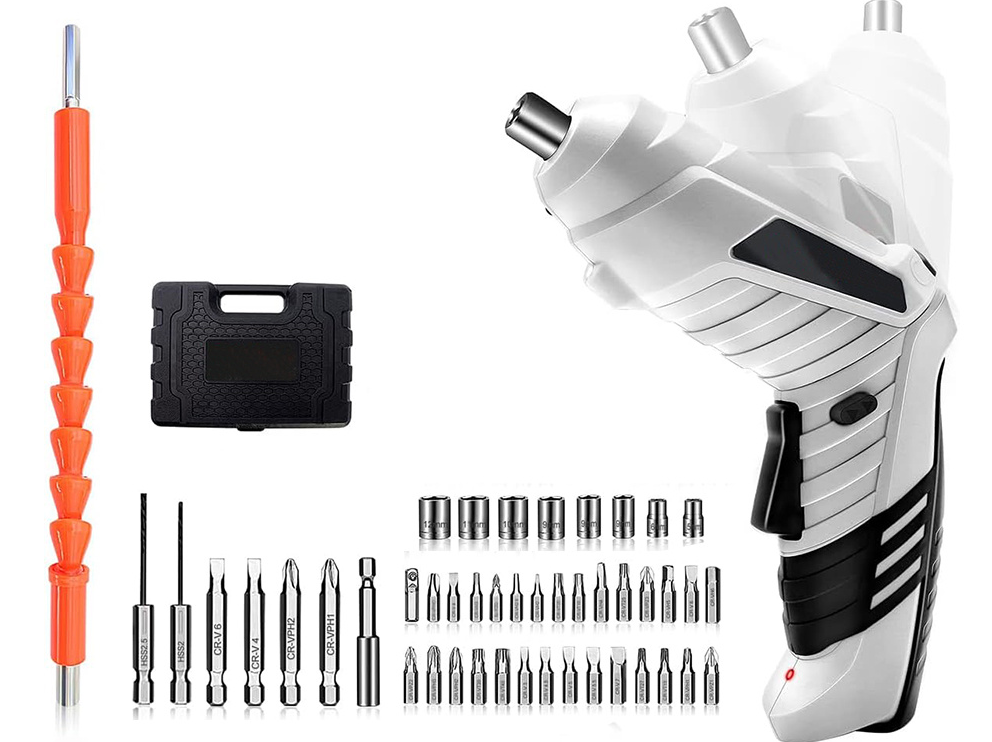 Surubelnita Electrica Reincarcabila 1300 mAh, 47 Piese, 5 Nm, LED, Valiza Transport