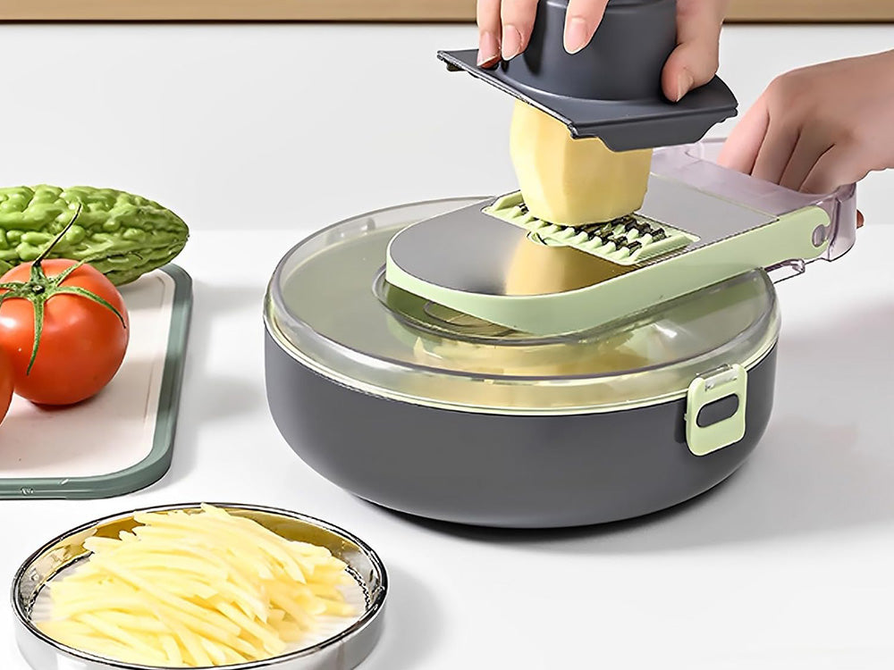 Vegetable & Fruit Slicer 9în1 – Răzătoare Multifuncțională cu 8 Lame și Separator Gălbenuș