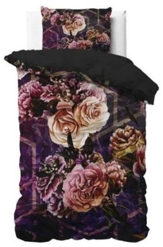 Set Lenjerie de pat, Sleeptime Marise Purple, Microfibra 100%, 140x200/220 cm, 1 Fata Perna 60x70 cm, Anti Alergic