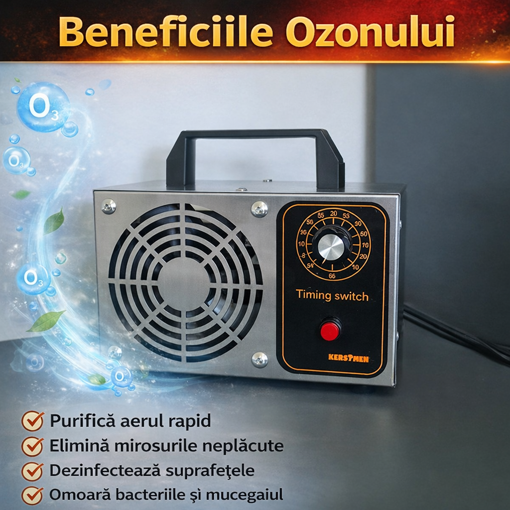 Generator de Ozon NEWTECH, 20000 mg/h, portabil, cu cronometru 60 min, 20, 5x13, 5x13cm