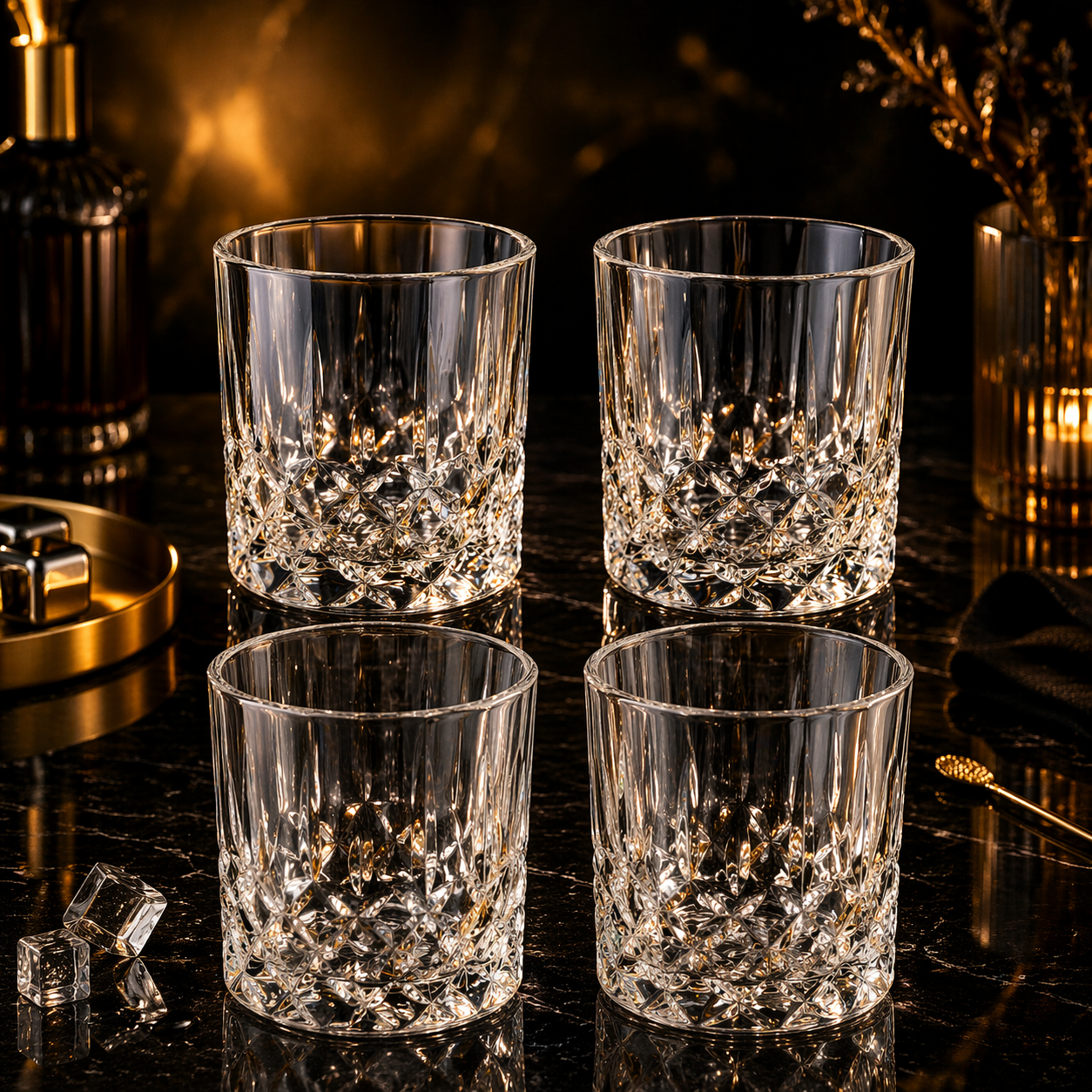 Set pahare si decantor whisky COOK CONCEPT, 4x200 ml + 940 ml, sticla eleganta moderna