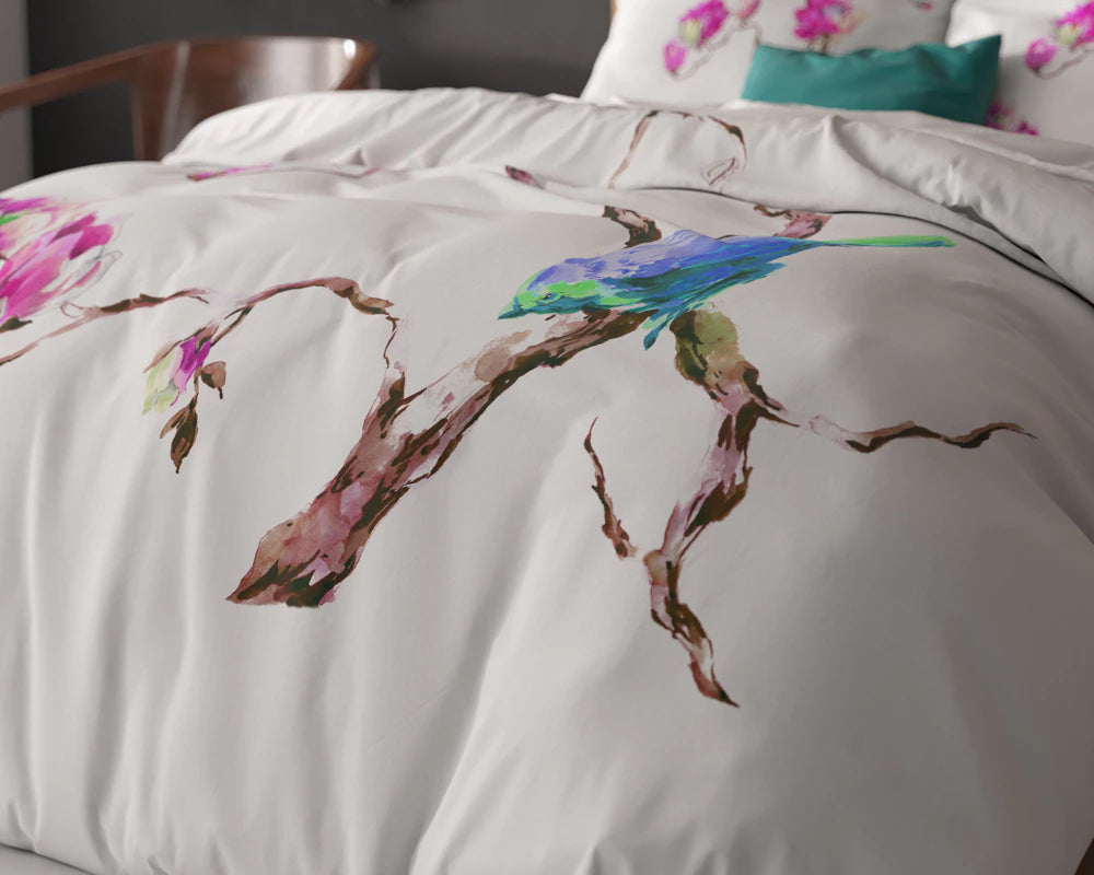 Lenjerie de pat, Sleeptime Essentials Magnolie Alba 200x200/220, 100% microfibra, 2 fete perna, antialergic, 90 GSM