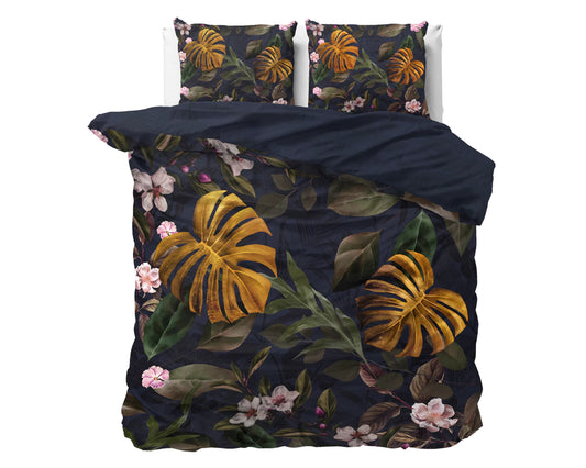 Lenjerie de pat, Dreamhouse Nature, Dark Green 140x200/220, 100% bumbac, dublu fata, T144, 1 fata perna, antialergic