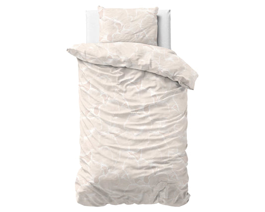 Set Lenjerie, Sleeptime Pure Ginkgo Whisper Sand/Gray 140x200/220, 100% bumbac, 1 fata perna, T128, antialergic