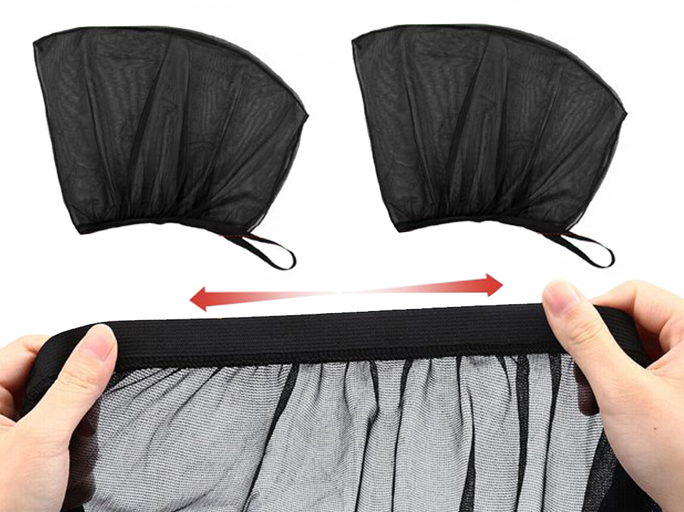 Parasolar Auto Universal Geam Spate 2 Buc, Protectie UV Copii si Bebelusi, 80x60 cm, Negru