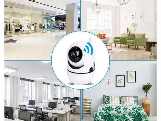 Camera WiFi IP Smart Baby Monitor HD Rotativa 355° cu Night Vision, Detectie Miscarare si Audio Bidirectional