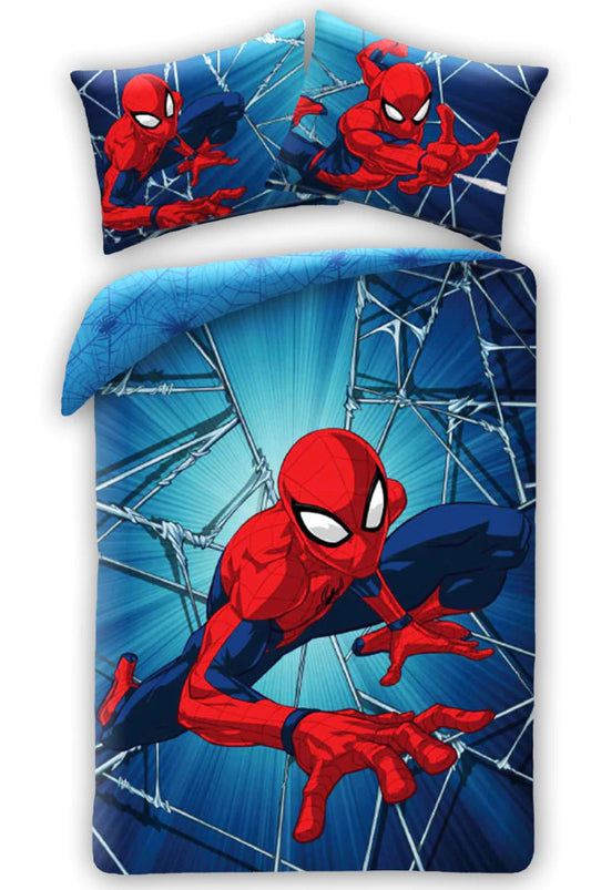 Lenjerie de pat Spiderman Dynamic 100x140, 100% bumbac, 1 fata perna, pentru copii