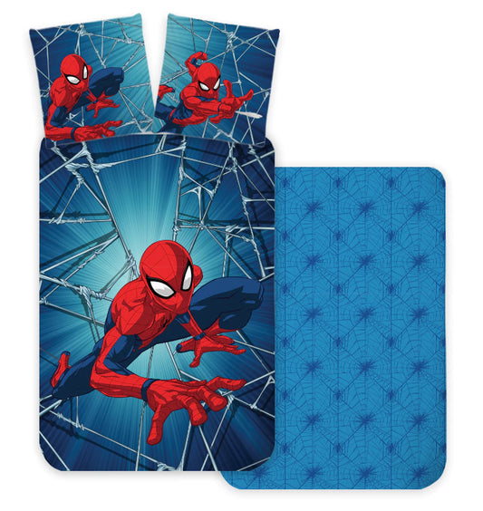 Lenjerie de pat Spiderman Dynamic 100x140, 100% bumbac, 1 fata perna, pentru copii