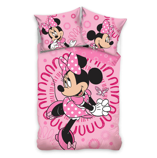 Lenjerie de pat Disney Minnie Sightly, 140x200cm, 100% bumbac, set complet, 1 față de pernă 70x90cm, multicolor
