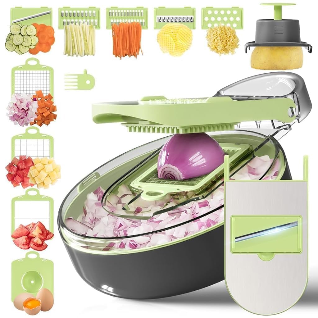 Vegetable & Fruit Slicer 9în1 – Răzătoare Multifuncțională cu 8 Lame și Separator Gălbenuș