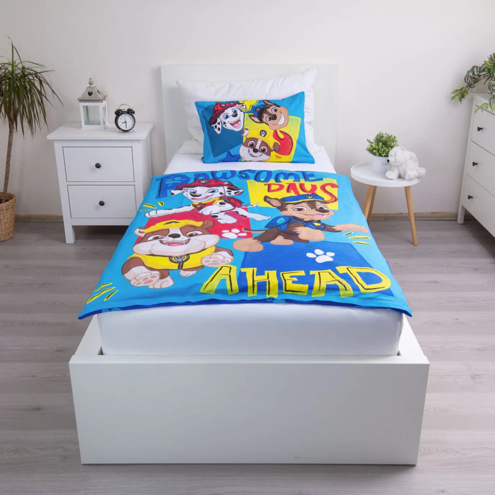 Lenjerie de pat Paw Patrol Days Ahead 100x135, 100% bumbac, 1 fata perna 40x60, pentru copii
