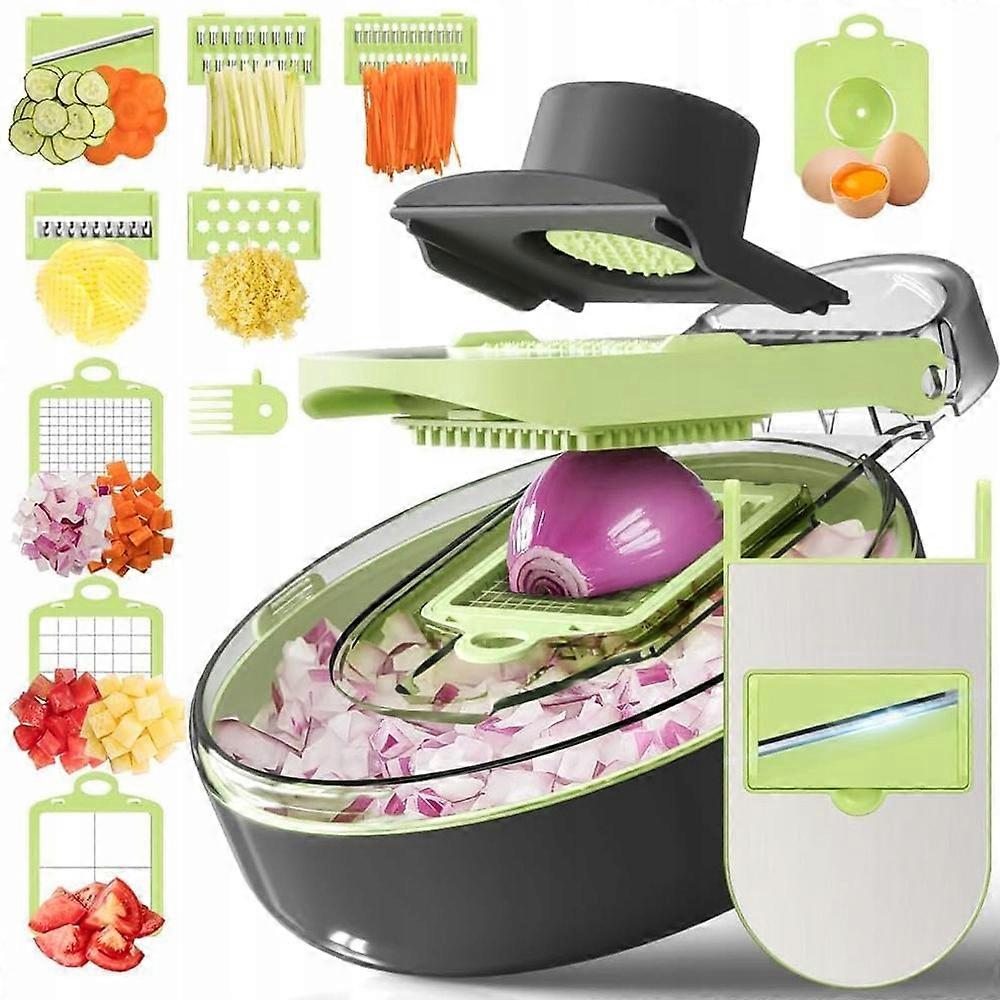 Vegetable & Fruit Slicer 9în1 – Răzătoare Multifuncțională cu 8 Lame și Separator Gălbenuș