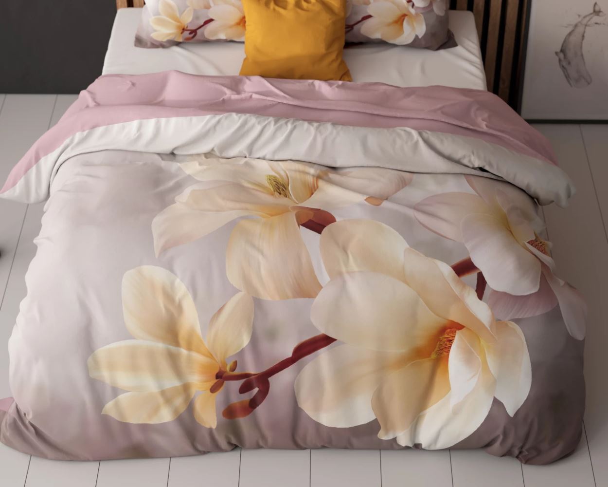 Lenjerie de pat, Sleeptime Essentials Isaline Multi 200 x 200/220 cm, 100% Microfibra, 2 Fete de Perna, 90 GSM