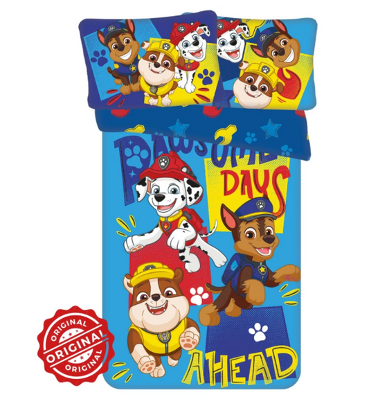 Lenjerie de pat Paw Patrol Days Ahead 100x135, 100% bumbac, 1 fata perna 40x60, pentru copii