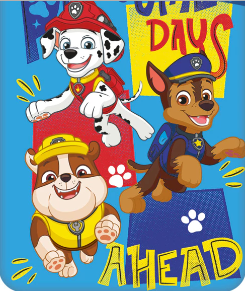 Lenjerie de pat Paw Patrol Days Ahead 100x135, 100% bumbac, 1 fata perna 40x60, pentru copii
