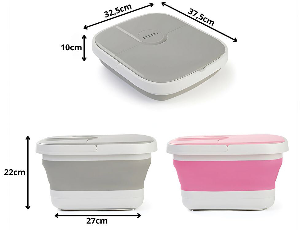 Aparat Masaj Picioare cu Incalzire, Bule si Role, Foot Spa Pliabil, 500W, 15L Capacitate