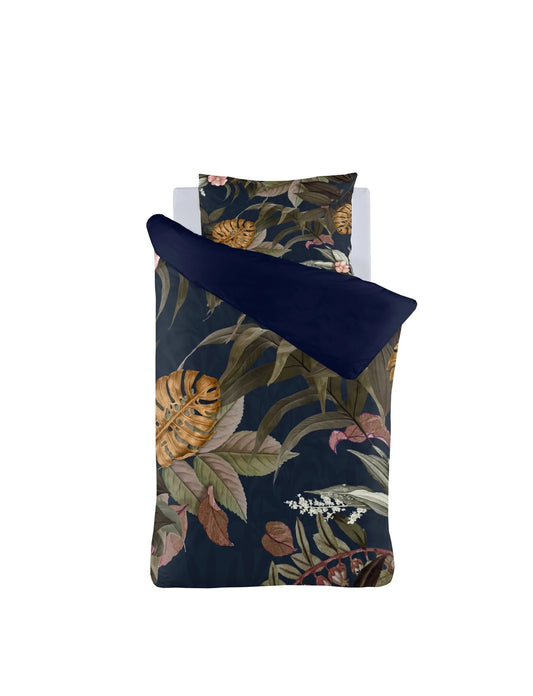 Lenjerie de pat, Dreamhouse Nature, Dark Green 140x200/220, 100% bumbac, dublu fata, T144, 1 fata perna, antialergic