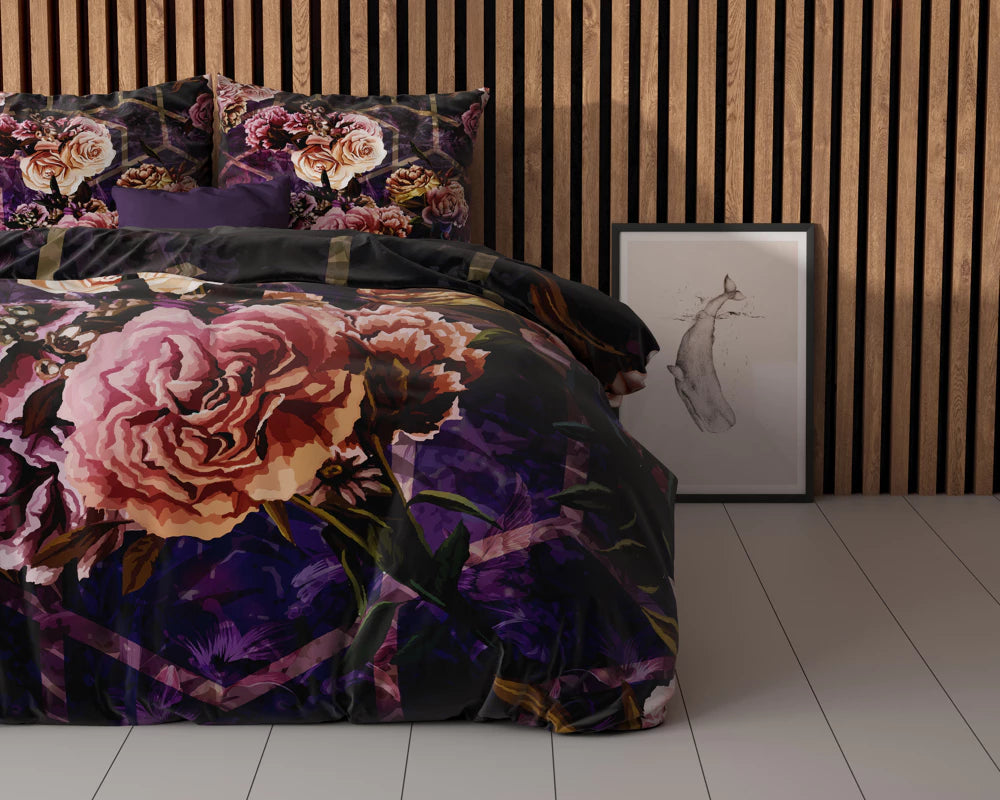 Set Lenjerie de pat, Sleeptime Marise Purple, Microfibra 100%, 140x200/220 cm, 1 Fata Perna 60x70 cm, Anti Alergic