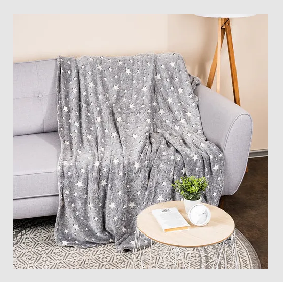 Pătura Soft Dreams Stars luminoasă, 100 x 150 cm