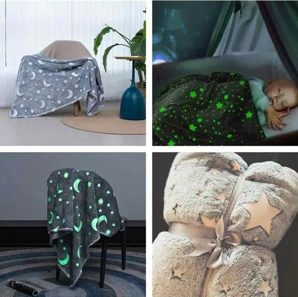 Pătura Soft Dreams Stars luminoasă, 100 x 150 cm