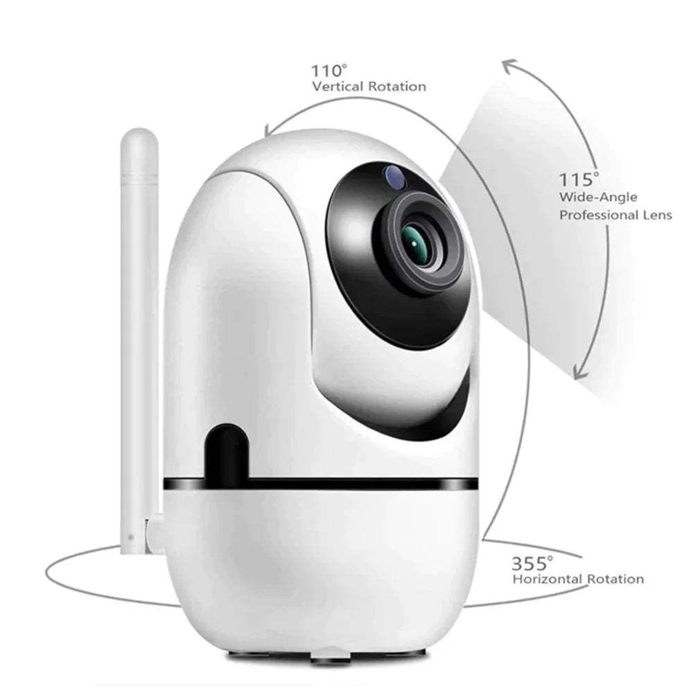 Camera WiFi IP Smart Baby Monitor HD Rotativa 355° cu Night Vision, Detectie Miscarare si Audio Bidirectional